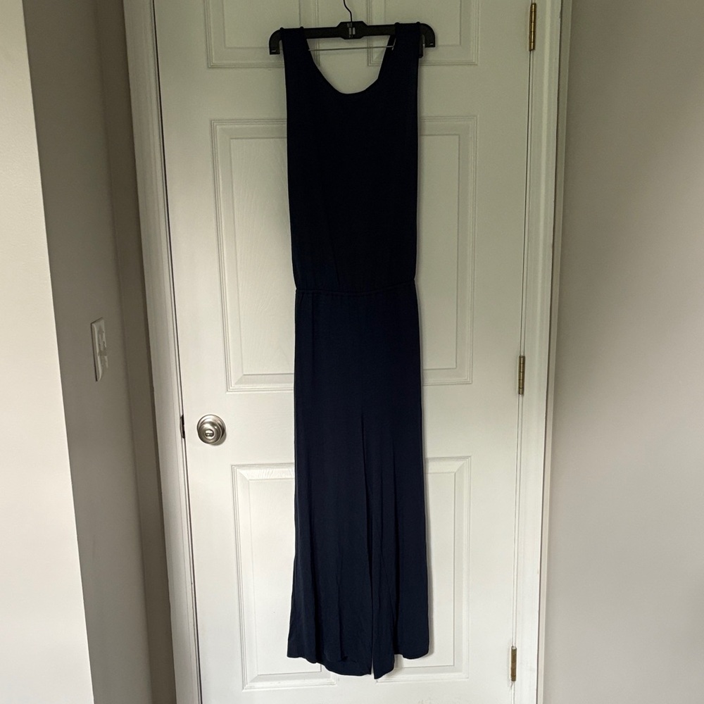 Lou & Grey Navy Jumpsuit With Twisted Back